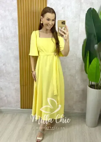 Vestido Gaby em Rayon Devorê - Vermelho - Milla Chic