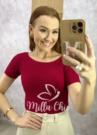 Blusa Neide em Tricot – Bordô – Milla Chic Blusa Neide em Tricot - Bordô - Milla Chic
