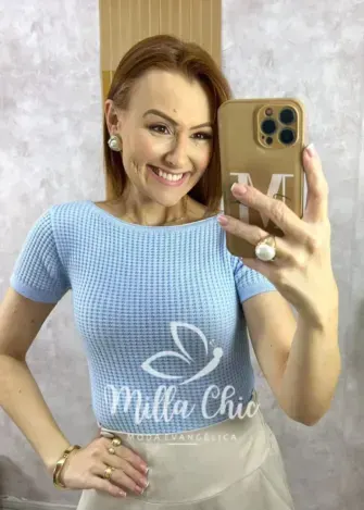 Blusa Adelaide Manga Guipper – Rosa Baby – Milla Chic Blusa Adelaide Manga Guipper - Rosa Baby - Milla Chic