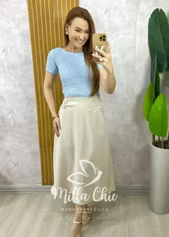 Blusa Adelaide Manga Guipper - Rosa Baby - Milla Chic