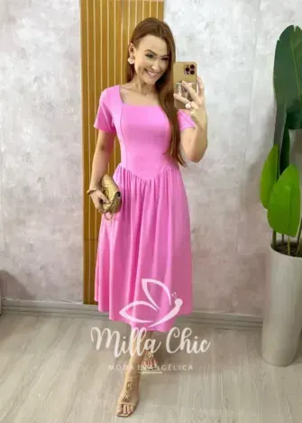 Blusa Adelaide Manga Guipper - Rosa Baby - Milla Chic