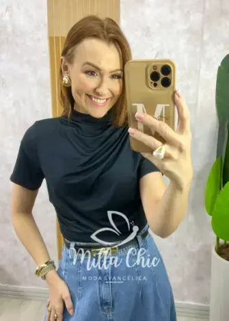 Blusa Tâmara em Fluity – Preta – Milla Chic Blusa Tâmara em Fluity - Preta - Milla Chic
