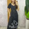 Vestido Sevilha Em Póa - Preto - Milla Chic