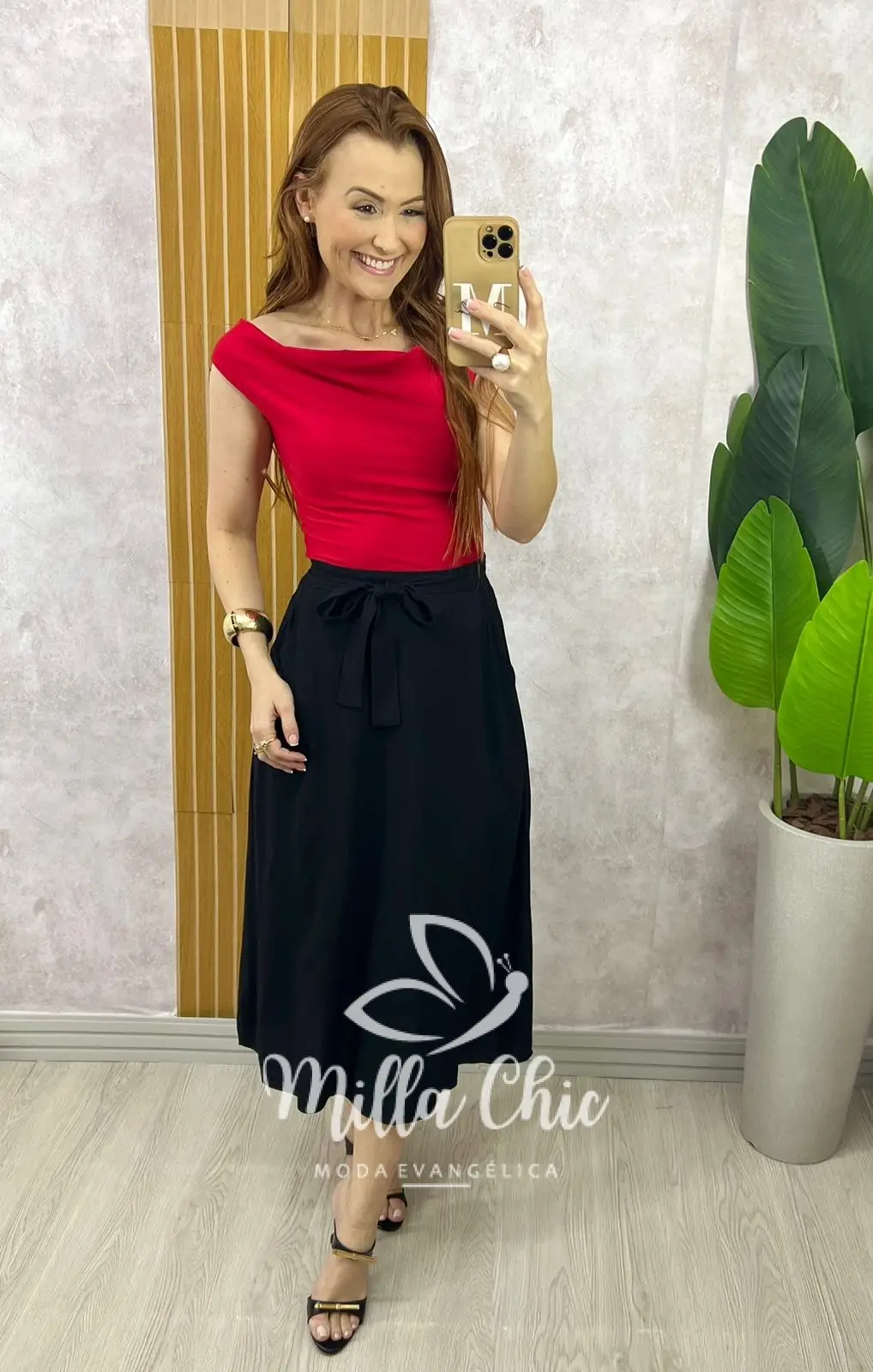 Saia Raquel Em Viscolinho – Preta – Milla Chic Saia Raquel Em Viscolinho - Preta - Milla Chic