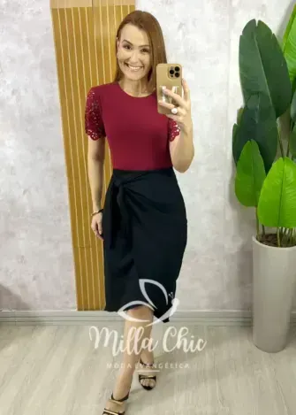 Vestido Melina Manga Princesa - Rosê - Milla Chic