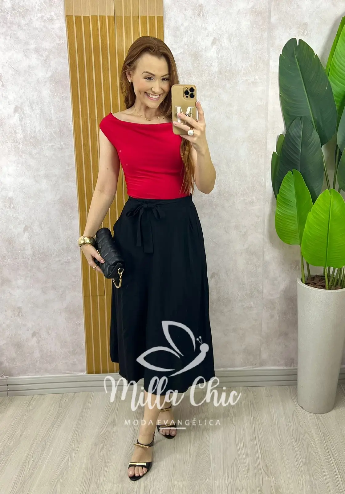 Saia Raquel Em Viscolinho – Preta – Milla Chic Saia Raquel Em Viscolinho - Preta - Milla Chic