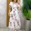 Vestido Jasmine em Tricoline Algodão - Orquídea - Milla Chic