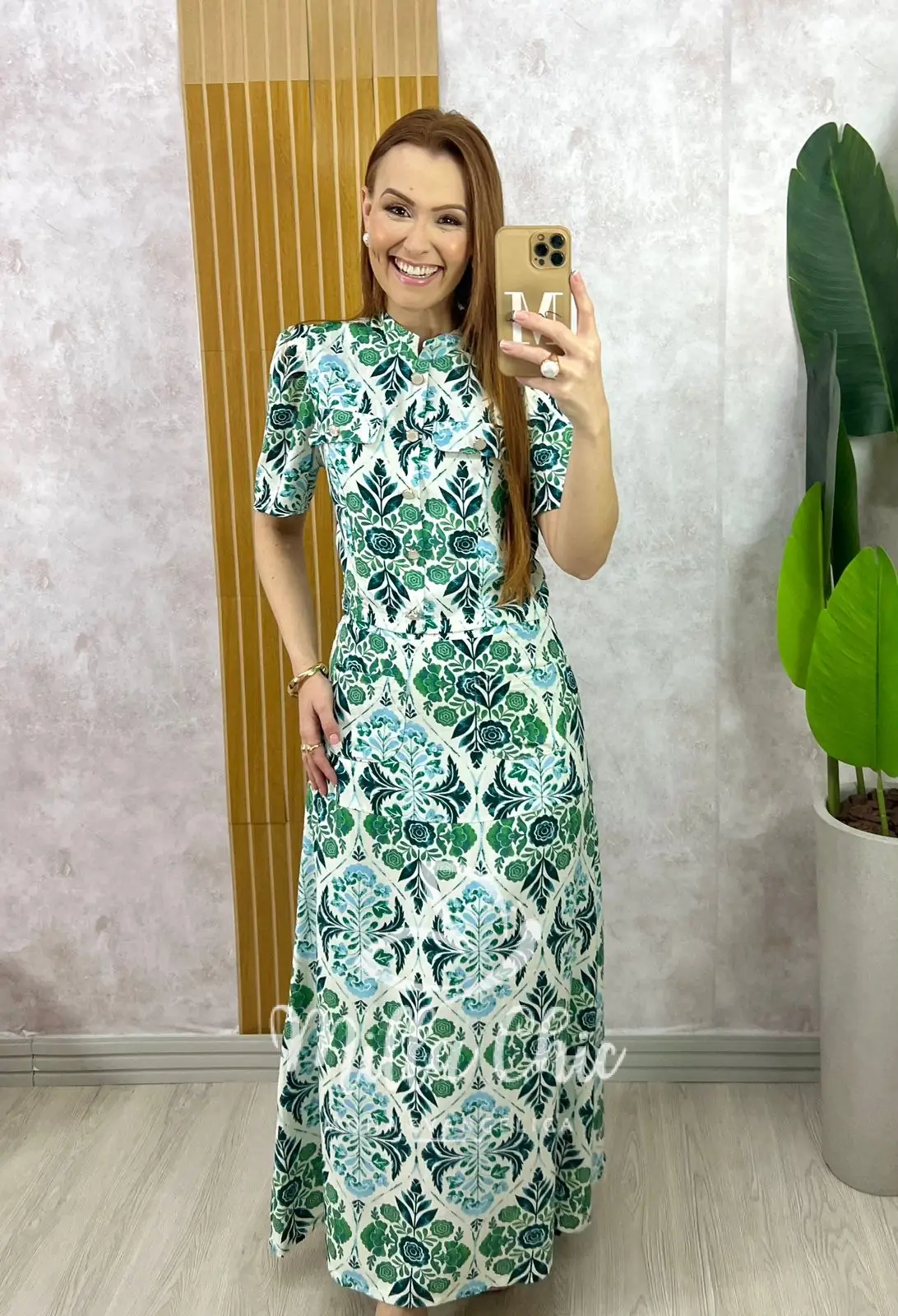 Conjunto Olívia em Linho Estampado – Azul Marinho – Milla Chic Conjunto Olívia em Linho Estampado - Azul Marinho - Milla Chic