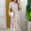 Vestido Anelise Em Viscolinho - Rosa - Milla Chic