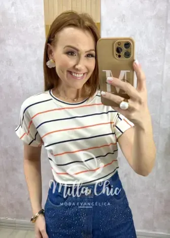 Blusa Narcisa listras em viscolycra - Milla Chic