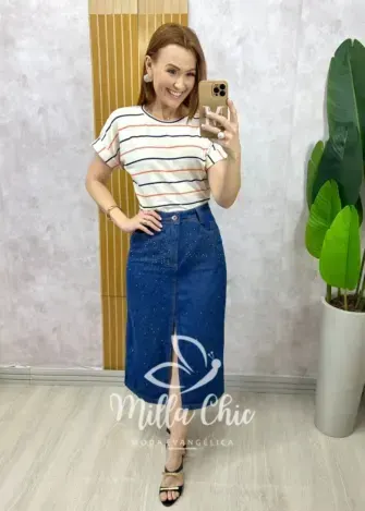 Blusa Narcisa listras em viscolycra - Milla Chic