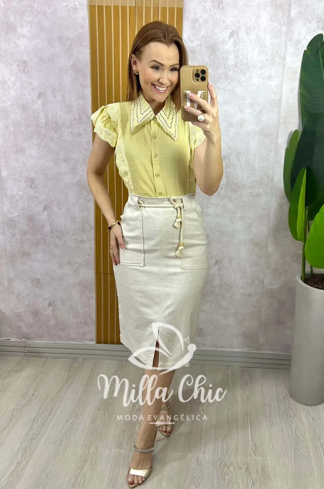 Camisa Louise – Amarela – Milla Chic Camisa Louise - Amarela - Milla Chic