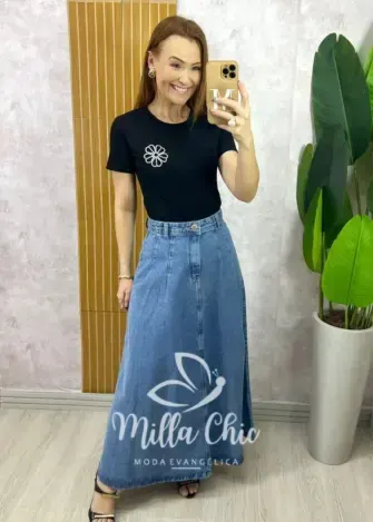 Blusa Sol Em Malha - Preta - Milla Chic