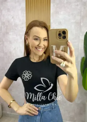 Blusa Sol Em Malha - Preta - Milla Chic