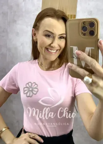 Blusa Sol Em Malha - Rosa - Milla Chic