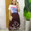 Saia Samanta em Chiffon Camadas - Branca - Milla Chic