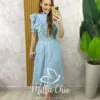 Vestido Rúbia Em Lesie Algodão - Azul Céu - Milla Chic