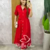 Vestido Lavínia em Linho - Pêssego - Milla Chic