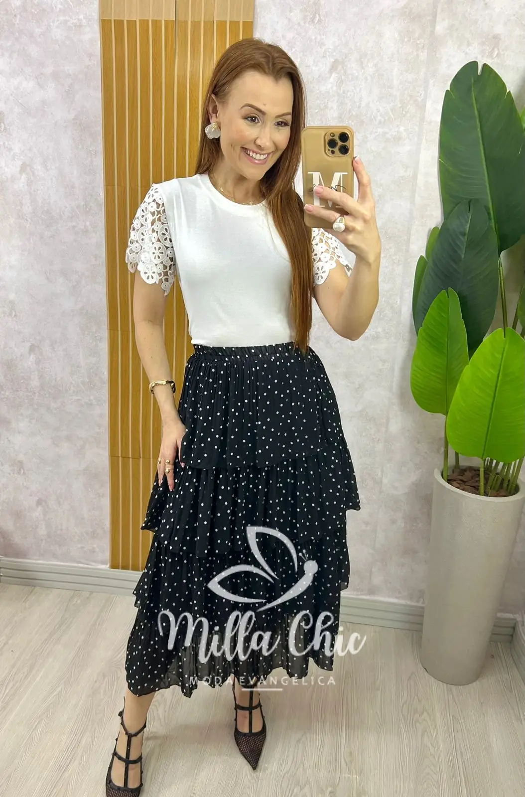 Saia Samanta em Chiffon Camadas – Branca – Milla Chic Saia Samanta em Chiffon Camadas - Branca - Milla Chic