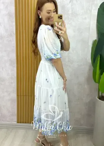 Vestido Genevive Em Chiffon - Branco - Milla Chic