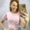 Blusa Adelaide Manga Guipper – Rosa Baby – Milla Chic Blusa Adelaide Manga Guipper - Rosa Baby - Milla Chic