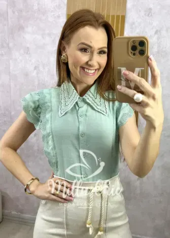 Camisa Louise - Verde - Milla Chic