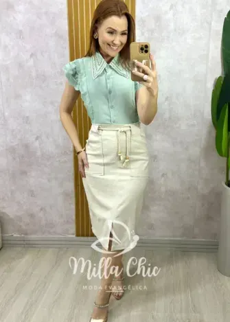 Camisa Louise - Verde - Milla Chic