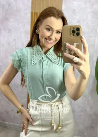 Camisa Louise - Verde - Milla Chic