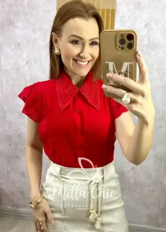 Camisa Louise - Vermelha - Milla Chic