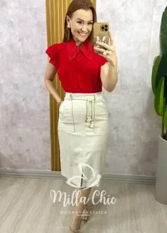 Camisa Louise - Vermelha - Milla Chic