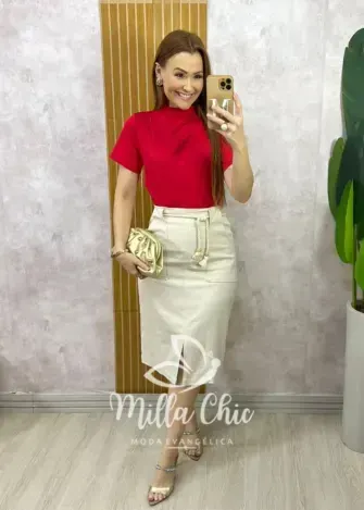 Blusa Tâmara em Fluity - Vermelha - Milla Chic