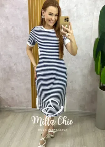 Vestido Consuelo - Azul Marinho - Milla Chic