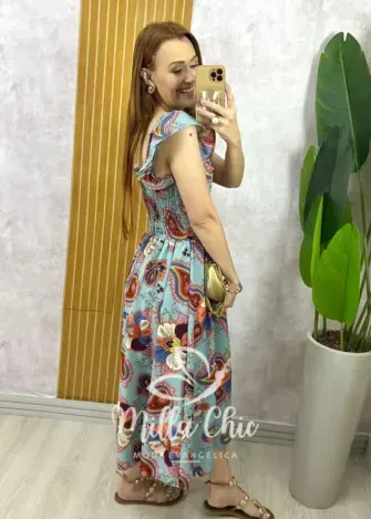 Vestido Francine em Crepinho - Estampa Pesley - Milla Chic