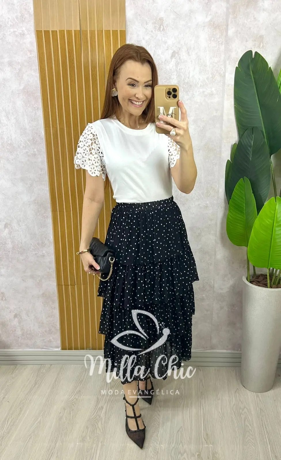 Saia Samanta em Chiffon Camadas – Branca – Milla Chic Saia Samanta em Chiffon Camadas - Branca - Milla Chic