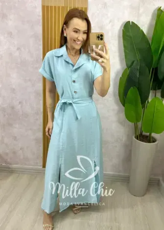 Conjunto Graziela em Alfaiataria Marrant - Azul Baby - Milla Chic