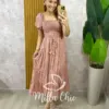 Vestido Melina Manga Princesa - Rosê - Milla Chic