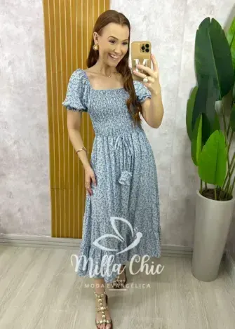 Vestido Melina Manga Princesa - Vermelho - Milla Chic