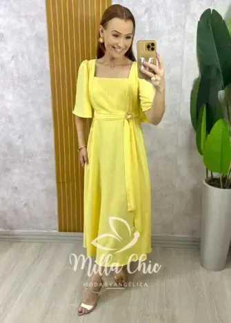 Vestido Gaby em Rayon Devorê - Vermelho - Milla Chic