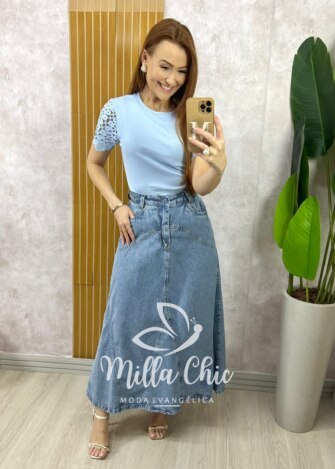 Blusa Adelaide Manga Guipper - Rosa Baby - Milla Chic