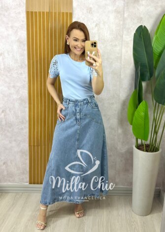 Blusa Adelaide Manga Guipper - Rosa Baby - Milla Chic