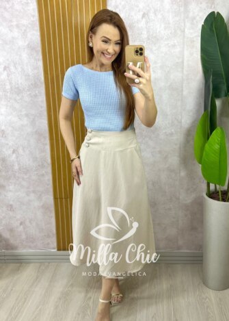 Blusa Adelaide Manga Guipper - Rosa Baby - Milla Chic