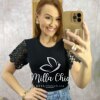 Blusa Adelaide Manga Guipper - Rosa Baby - Milla Chic