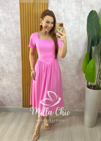 Blusa Adelaide Manga Guipper - Rosa Baby - Milla Chic