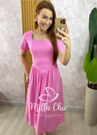 Blusa Adelaide Manga Guipper - Rosa Baby - Milla Chic