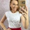 Blusa Pandora Em Malha Com Aplicação - Branca - Milla Chic