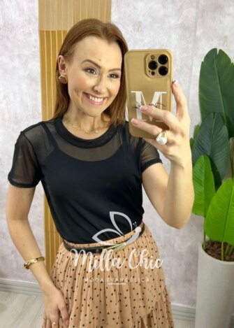Milla Chic - millachic com br blusa penelope em tule preta 1 Blusa Penélope Em Tule - Preta - Milla Chic