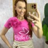 Blusa Sabrina Em Algodão Com Laço - Rosa Barbie - Milla Chic