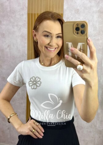 Blusa Sol Em Malha - Branca - Milla Chic