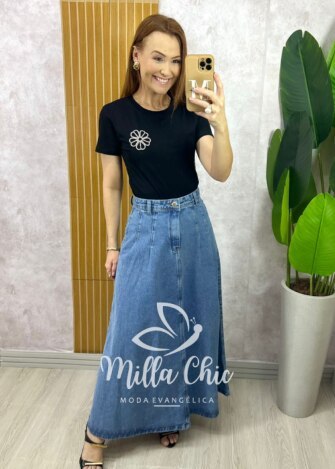 Blusa Sol Em Malha - Preta - Milla Chic