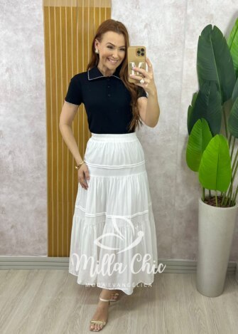 Milla Chic - millachic com br blusa tania gola polo malha branca copia Blusa Tânia Gola Polo Malha - Preta - Milla Chic